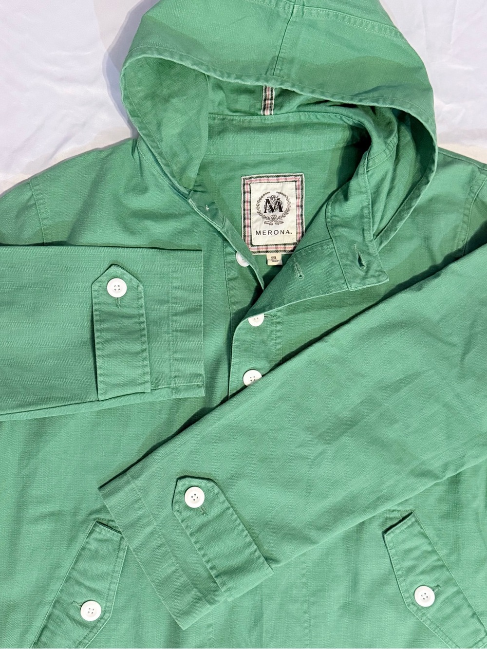 Merona Green Hooded Anorak Jacket Size XXL Pockets Cropped Stylish
